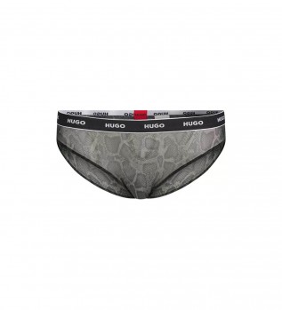 Gr-grnne trusser i mesh med slangeprint