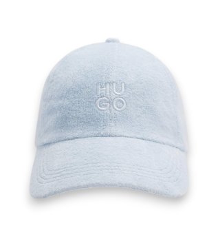 Cotton cap with blue stacked logo