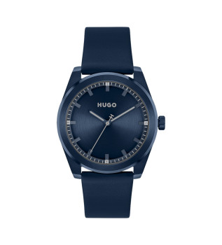 Montre en cuir bleu vif
