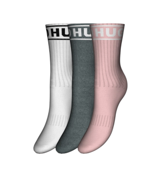Lot de 3 paires de chaussettes sportives rose, gris, blanc