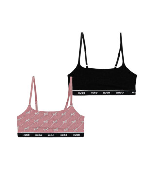 Set de deux tops noir, rose