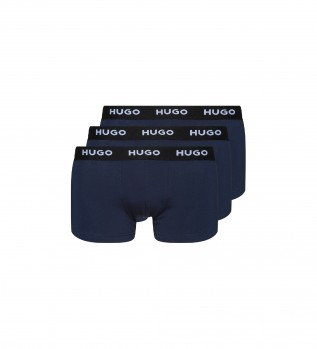 Paquet de 3 bxers Logo ceinture marine