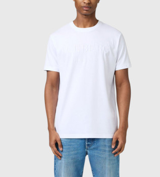 T-shirt blanc avec logo brod