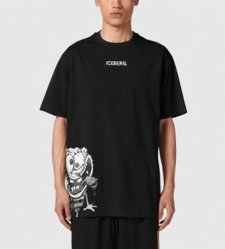 T-shirt Regular fit lerfärgad svart