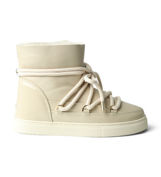 Læderstøvler Gloss beige