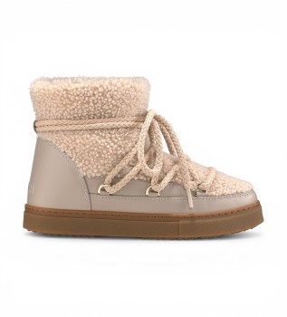 Læderstøvler Curly beige