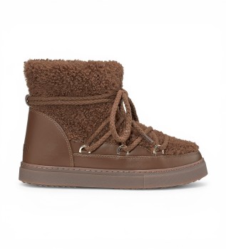 Botas de Pele Curly marrom