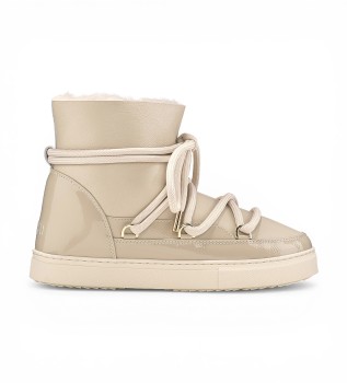 Botas de Pele Gloss bege