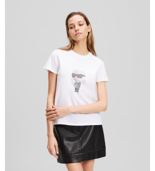 Karl Ikon Rhinestones T-shirt blanc
