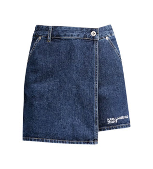 Bl denim buksenederdel