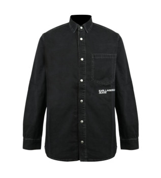 Skjorta Regular Denim svart