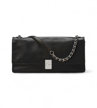 Deco Sac  bandoulire en cuir fin noir