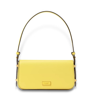 Sac  bandoulire en cuir lisse Liv jaune