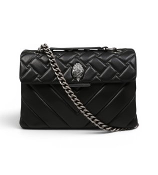 Bolsa de couro Kensington preta