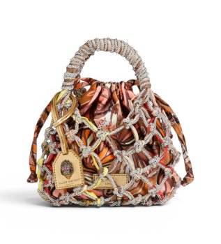 Saco em macram� multicolorido