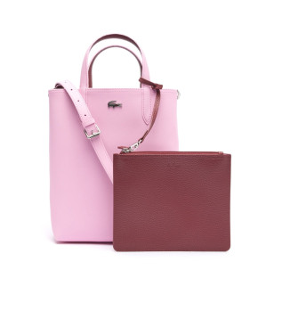 Buy Lacoste Anna reversible tote bag in pink coated canvas