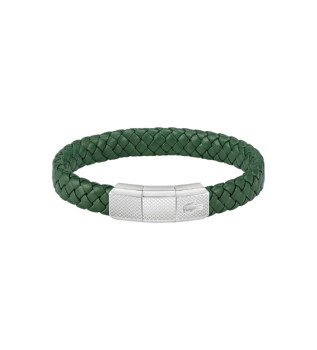 Geflochtenes Lederarmband grn