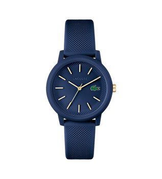 Uhr 12.12 mit blauem Silikonarmband