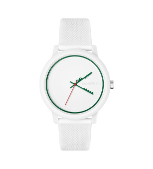 Reloj .12.12 de silicona con tres agujas con cocodrilo blanco
