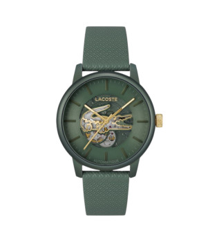 Reloj autom�tico con correa de cuero 12.12 verde