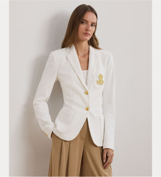 Blazer em jacquard com metalizado branco