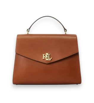 Mittelgroße Farrah Satchel-Tasche aus braunem Leder