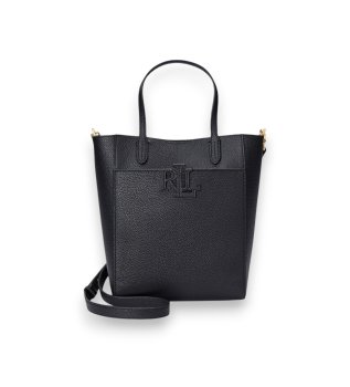 Borsa tote Cameryn in pelle martellata nera