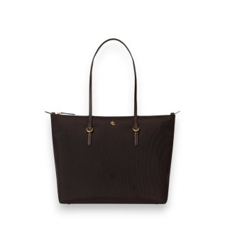 Borsa tote Keaton in nylon marrone scuro medio