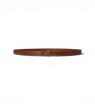Light brown leather belt with LRL buckle
