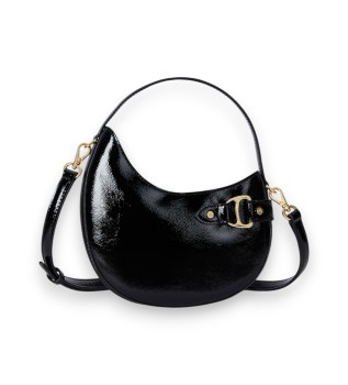 Tasha kleine lakleren crossbody tas zwart