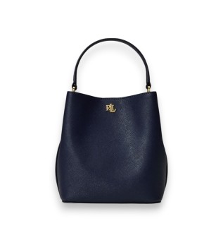 Borsa a secchiello Reese piccola in pelle crossbody blu marino
