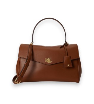 Bolso satchel Farrah mediano de napa marrón
