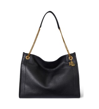Schwarze Bradley Tote-Tasche aus genarbtem Leder