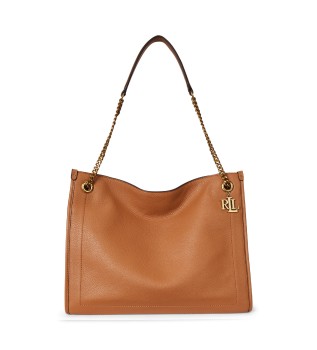 Bolso tote Bradley de piel granulada marrón