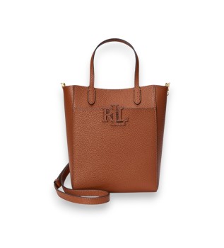 Borsa tote Cameryn in pelle granulata marrone