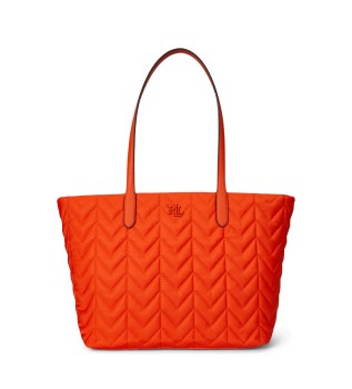 Orangefarbene gesteppte extragroße Stevie Tote-Tasche