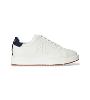 Zapatillas Ainsley de piel con denim blanco