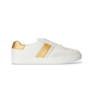 Zapatillas Braylee de piel con ribete blanco, dorado