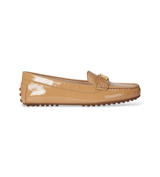 Mocasines Driver Barnsbury de charol arrugado beige
