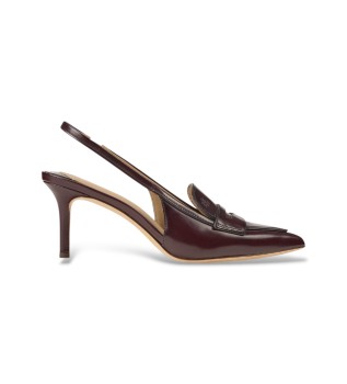 Scarpe Khloe in pelle con tacco bordeaux