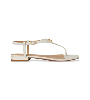 Sandalias Everley II de piel cruzada blanco roto