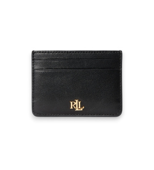 Porte-cartes en cuir noir