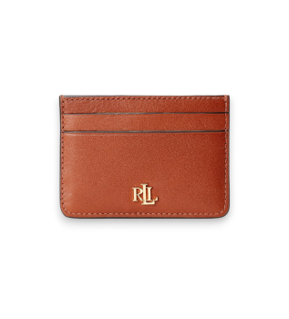 Porte-cartes en cuir marron