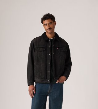 Veste Relaxed Fit Sherpa Trucker noire