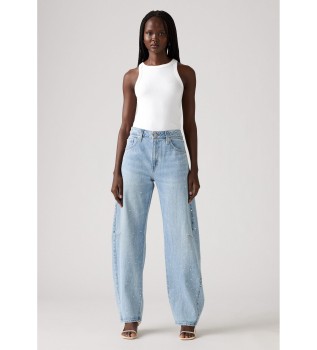 Vrečaste kavbojke za očeta modre barve