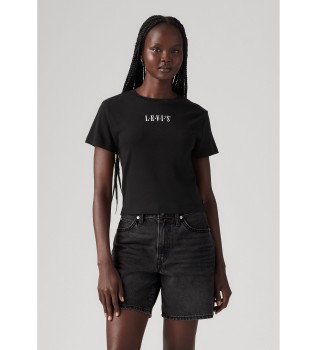 Grafik Essential Sportliches T-Shirt schwarz