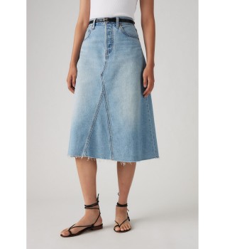 High Waist A-line Skirt Decon blue