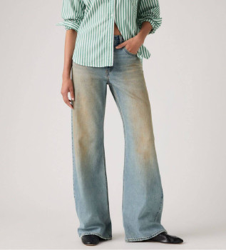 Jeansy Loose Boot w kolorze niebieskim