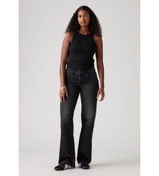 Jeans neri larghi e bassi