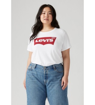 Perfektes Plus-T-Shirt Batwing weiß